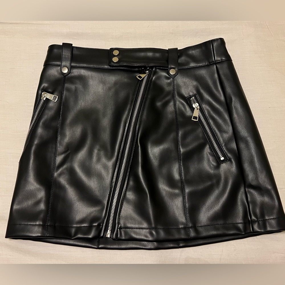 Commence Black Faux Leather Mini Skirt